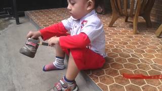 Smart kid (wearing shoes )