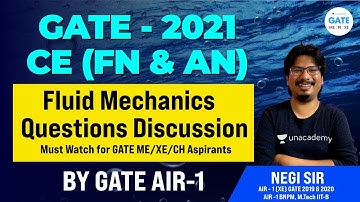 GATE - 2021 | CIVIL | Fluid Mechanics Questions | by GATE AIR - 1