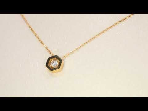 14 Ayar Altın Altıgen Simgeli Uçlu Kolye KLY0222