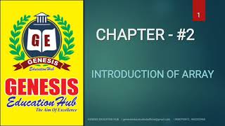 RBSE class 12 chapter 2 ( Array) by victor sir | GENESIS EDUCATION HUB