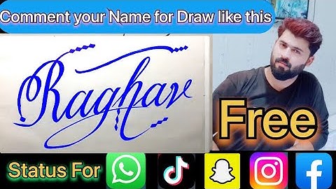Raghav Name Signature Calligraphy Status | How to Cursive write with cut Marker #raghav