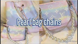 GALPADA Pearl Purse Strap Bag Charms Pearl Chain Purse Chain Pearl Handle  Strap DIY Chain Bag Accessories