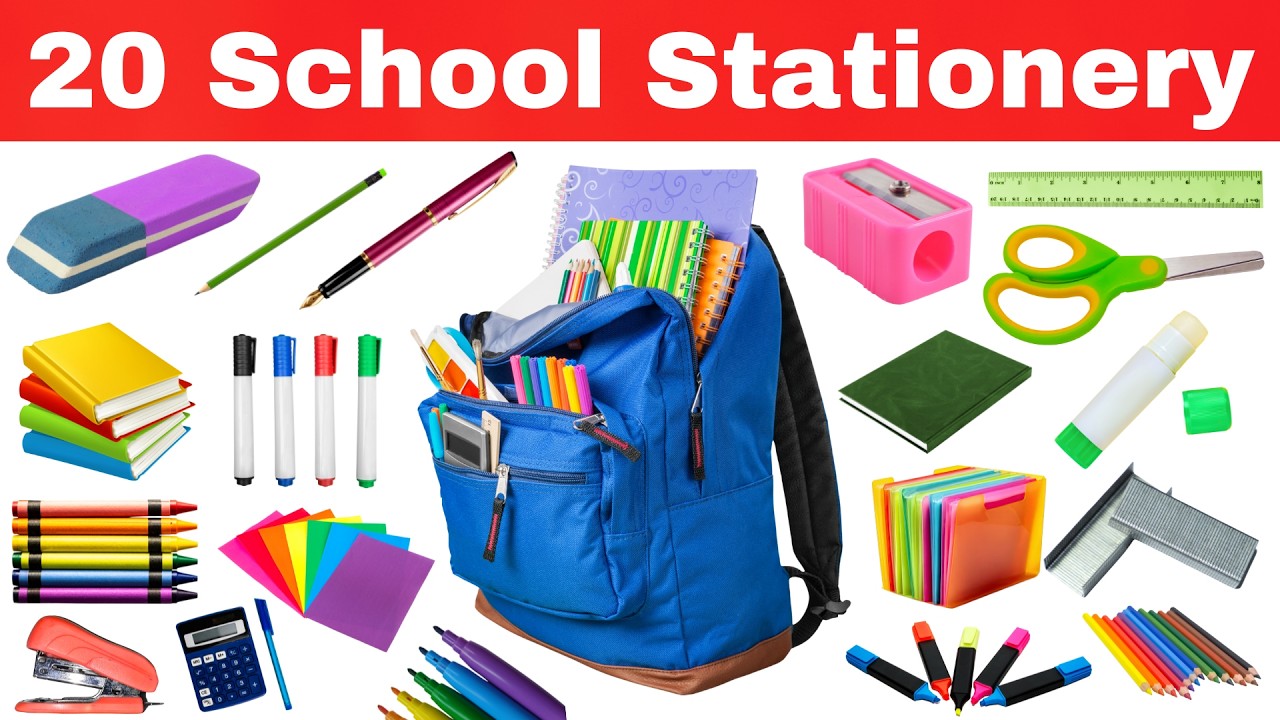 School Supplies Names 🎒 | हिंदी और अंग्रेजी में स्कूल की चीज़ें