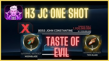 H3 boss John Constantine one shot OS heroic 3 solo raid taste of evil injustice2 Mobile