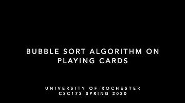Akram Ismail, Bubble Sort Algorithm: CSC172 Spring 2020 - University of Rochester