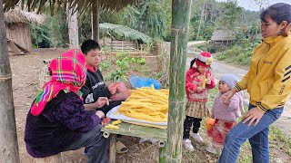 Orphan Boy  Separates corn kernels, Makes popcorn to sell, Buys a meal to eat after hard days