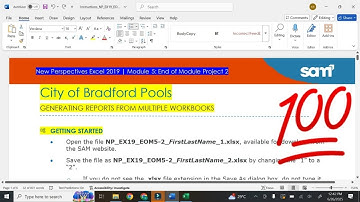 New Perspectives Excel 2019 | Module 5: End of Module Project 2 #CityofBradfordPools #excelmodule5