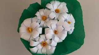 DIY Paper Flower Bouquet 🌼 Easy Handmade Bouquet Tutorial
