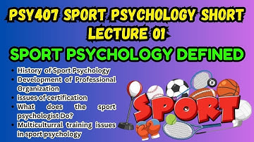 PSY407 Sport Psychology Short Lesson 01 | PSY407 Midterm & Finalterm Short Lectures | VU Course