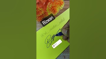 nice signature this name rizwan comment your name create to the your name video