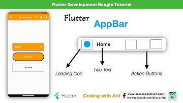 2.6 - Create an Appbar in Flutter | Flutter Appbar 2023 | Flutter development bangla tutorial