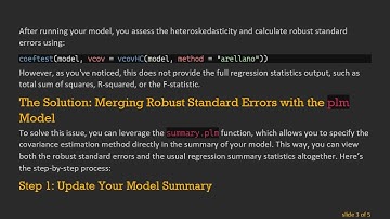 How to Combine Robust Standard Errors with Your plm Model in R