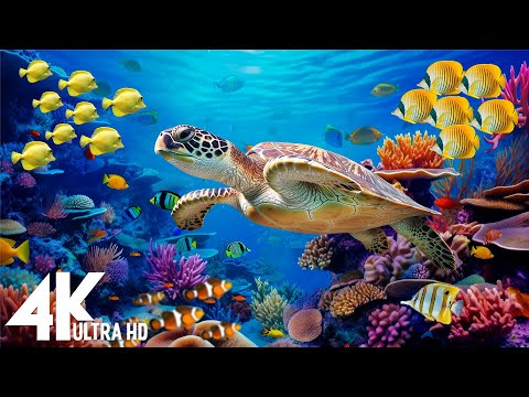 Under Red Sea 4K - Beautiful Coral Reef Fish in Aquarium, Sea Animals for Relaxation 