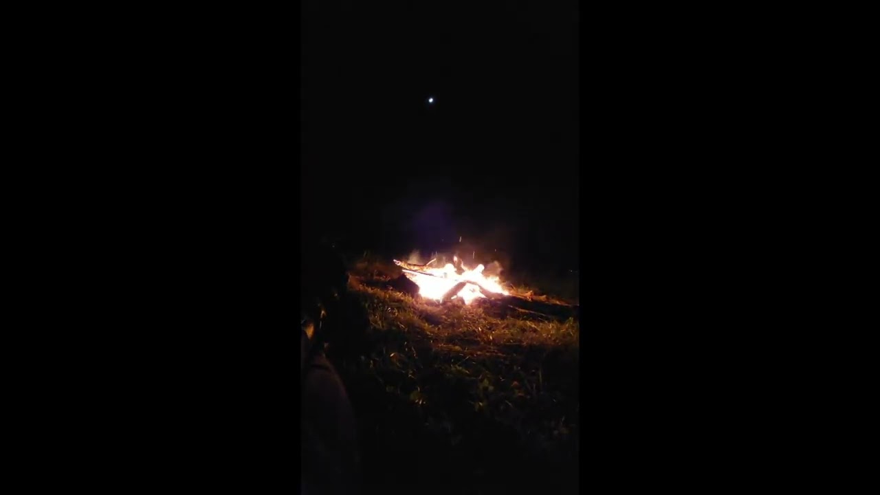 Campfire at night with Tribe Music (2 hours of hypnotic tribe music loop with fire)