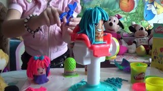 ПЛЕЙ ДО парихмахерская - делаем причёски человечкам  PLAY DOH parikmaherskaya to do hairstyles men