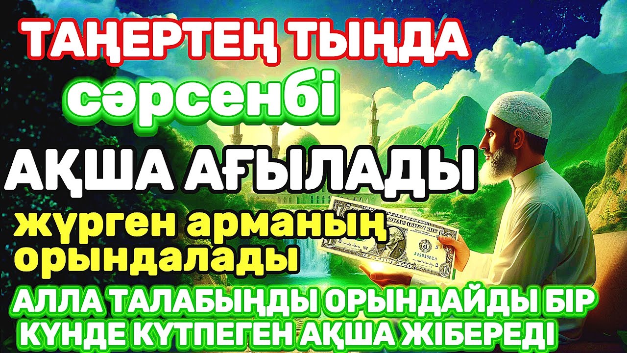 Тыңда Өте күшті дұға сәрсенбі, Алла бір күнде ойламаған ақша байлық жібереді, ризығың көбейеді