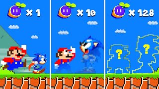 Super Mario Bros. but Every Seed Makes Mario and Sonic INVISIBLE!...