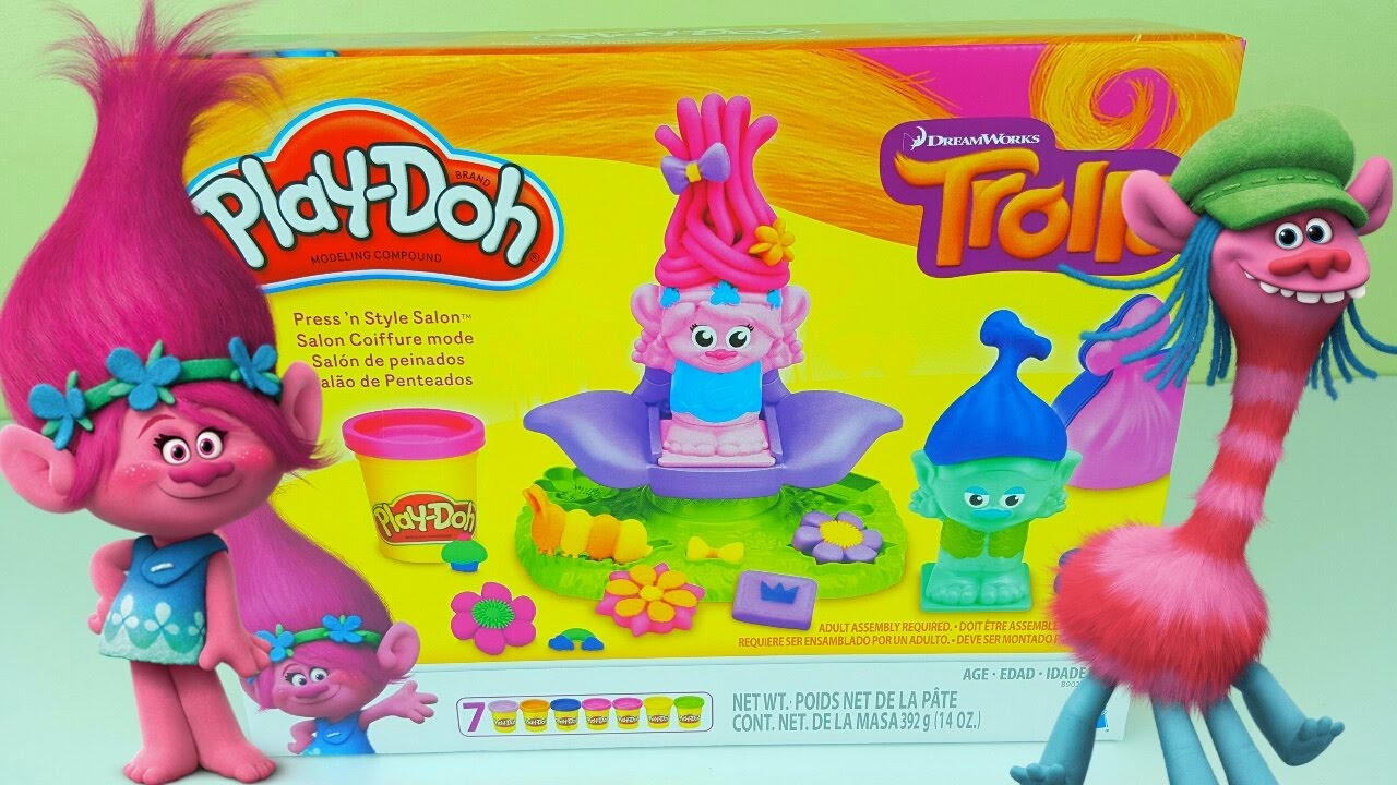 Trolls Haircut playdoh UNBOXING!! YouTube