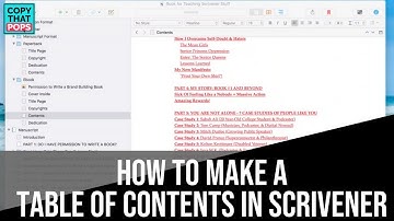 How to Make a Table of Contents in Scrivener for Ebook Kindle and Print Book
