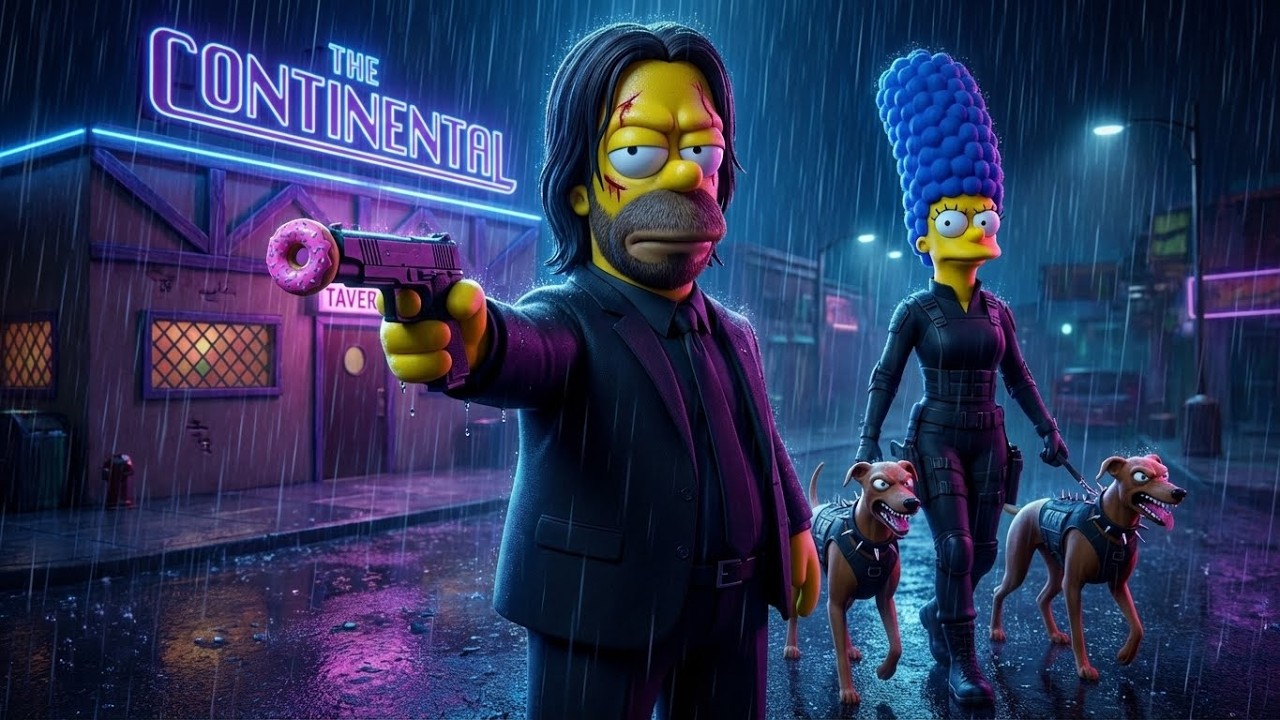 The Simpsons: Neo Noir Action Parody! 🔥 4K Cinematic Adventure | 4K The Simpsons 3D Animation