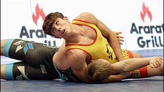 U17 Alessio Arancio Ita Vs Oscar Jürna Est 71Kg. Greco-Roman Boys Youth Wrestling. B-Cam-Man