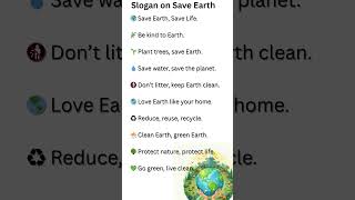 Best Slogans on Save Earth 🌍 | Short & Powerful!  | #Shorts