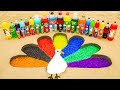 EXPERIMENT: How to make Rainbow Peacock with Orbeez Colorful, Coca Cola vs Mentos & Popular Sodas