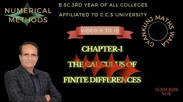 (Lect-09)Calculus Finite differences/numerical methods/BSC 3RD  year ccs university