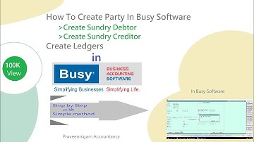 How To Create Party In Busy Software | Create Sundry Debtor & Sundry Creditor Ledger in busy | Busy