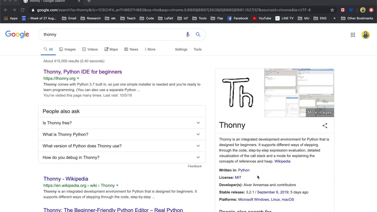 [PythonTutorial0] การติดตั้ง Thonny Python DE for MacOS - YouTube