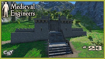 Medieval Engineers - 23 - We build a Bridge & Gate to our Kingdom | Amazing Building, Survival Game