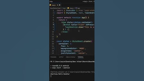 React Native toast message | Toast | React Native #programming #coding #reactnative