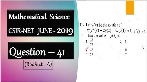 CSIR NET june 2019 Question 41 Homogeneous Linear Differential equation