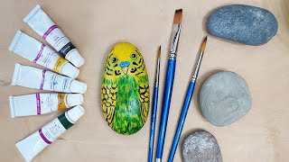 Попугай. Роспись по камню./ Parrot. Painting on stone.