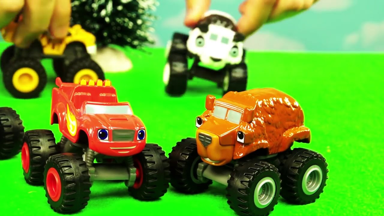 BLAZE AND THE MONSTER MACHINES TRUCK TOY REVIEW AND RACE ADVENTURE PLAYTIME