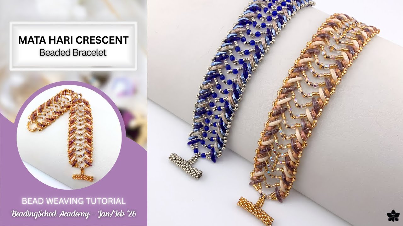 Mata Hari Crescent Beaded Bracelet Tutorial