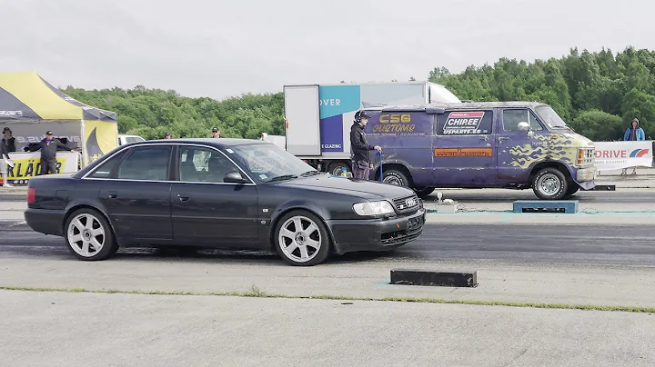 Dodge Ram Van B250 vs Audi S6 C4 2.2TQ 1/4 mile drag race