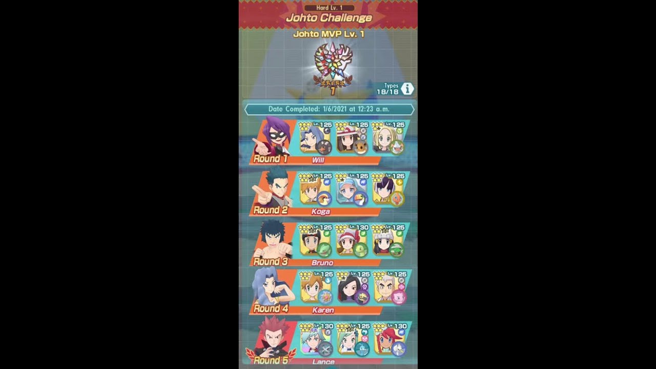 Pokemon Masters - Champion Stadium - Johto Week 2 (Master Mode, 7500 points) [Run #2]