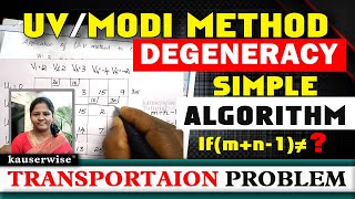 Degeneracy in Transportation Problem | UV Method | Modi Method | Operations research | by kauserwise screenshot 5