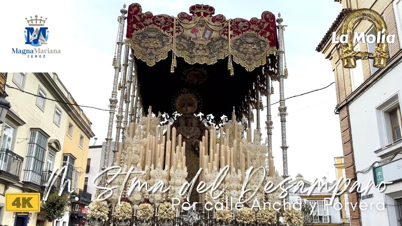 [4K] La Virgen del Desamparo por c/ Ancha y Porvera (Magna Mariana de Jerez)