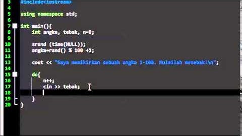 Program Permainan Sederhana Tebak Angka menggunakan C++
