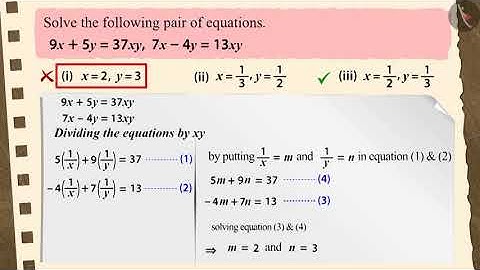 Equations reducible to a pair of linear equations in two variables | Part 3/3 | English | Class 10
