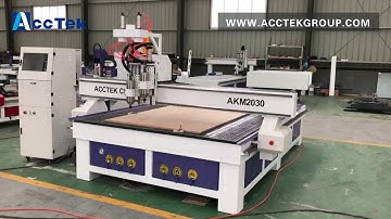 Pneumatic tool change cnc router double process heads cnc router AKM2030