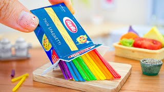 🌈 Satisfying Miniature Rainbow Creamy Macaroni Pasta Salad in Mini Kitchen 🍝 ASMR Cooking Food Video