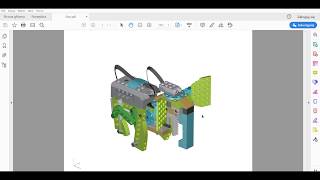 Adobe Reader 3D. Elephant Lego WeDo 2.0/