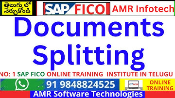 Documents Splitting SAP FICO in  Telugu  - SAP Tutorial For Beginners in Telugu