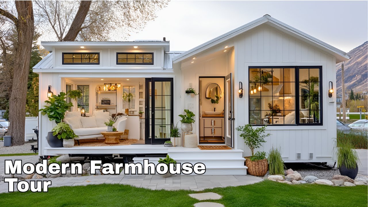 Farmhouse Chic Tiny Home Tour : Modern, Cozy, and Surprisingly Spacious Design Ideas