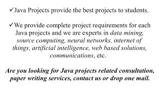 Famous JAVA PROJECTS | JAVA THESIS | JAVA PROJECTS CODE | JAVA PROJECTS TUTORIAL Profile