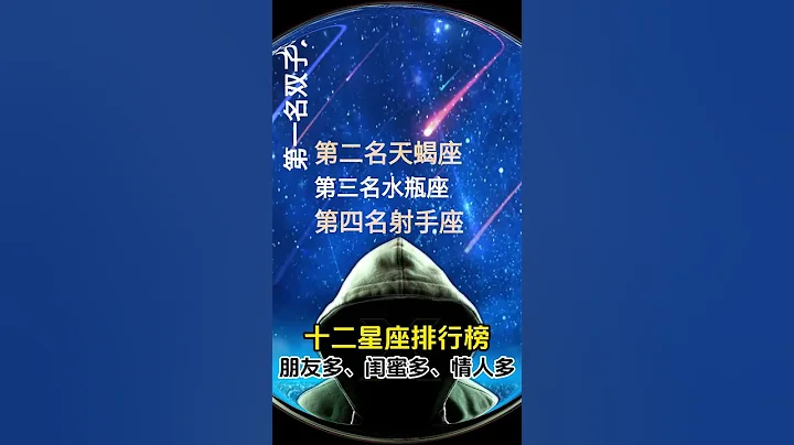 12星座排行榜：谁朋友最多？谁闺蜜最多？谁情人最多？ #十二星座排名 #星座排行榜 #射手座 #水瓶座 #金牛座 #魔羯座 #牡羊座 #狮子座 - 天天要闻