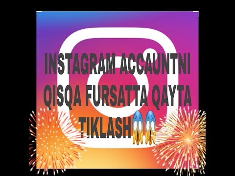 INSTAGRAM ACCAUNTNI QISQA BAQT ICHIDA QAYTA TIKLASH !!!!